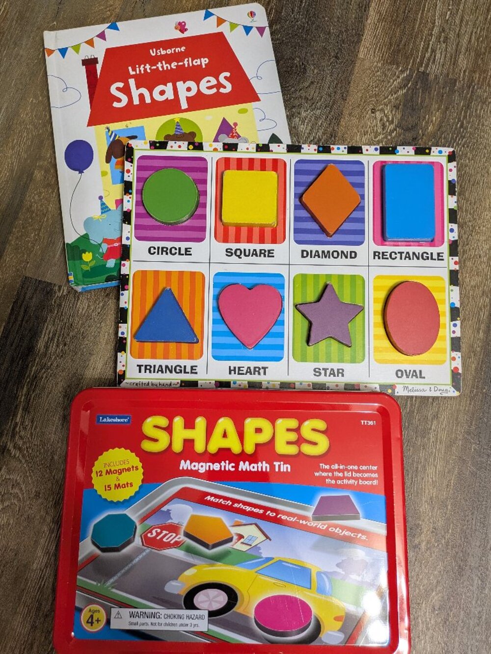 Three Learning Shapes Toys Puzzle Book Lakeshore Learning Melissa & Doug